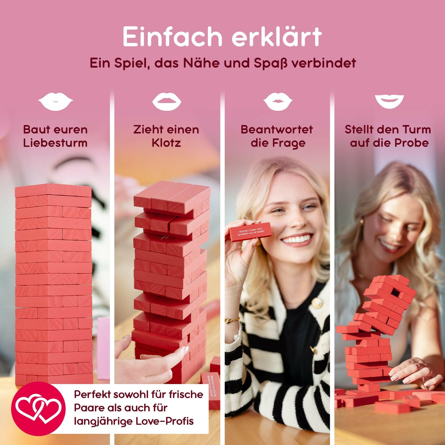 Wackelturm Spiel Erwachsene - love blocks.